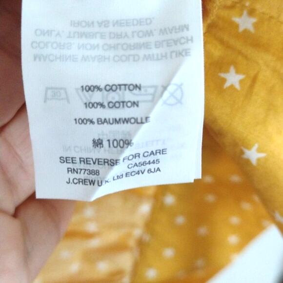 Madewell Wrap Top in Star Scatter Yellow Cotton Cropped Boho Preppy Size S - Picture 6 of 13